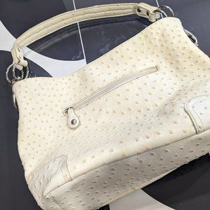 Midsize handbag, faux ostrich leather